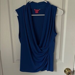 Sunny Leigh Blue Draped Blouse